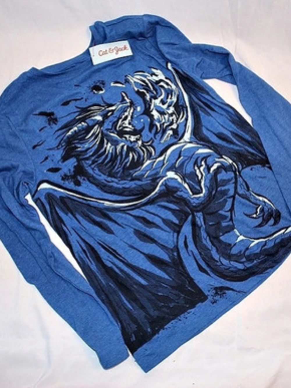 Cat & Jack Graphic Long Sleeve Tee in Blue XL (14) NWT